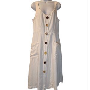 Anthropologie Antigua linen blend sleeveless dress size 14